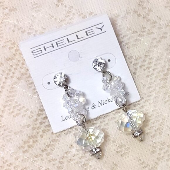 NEW Handcrafted Clear Round Beads Drop Earrings Women Fashion Jewelry Gifts - Picture 4 of 4